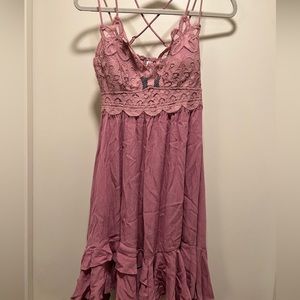 Mid length spaghetti strap dress